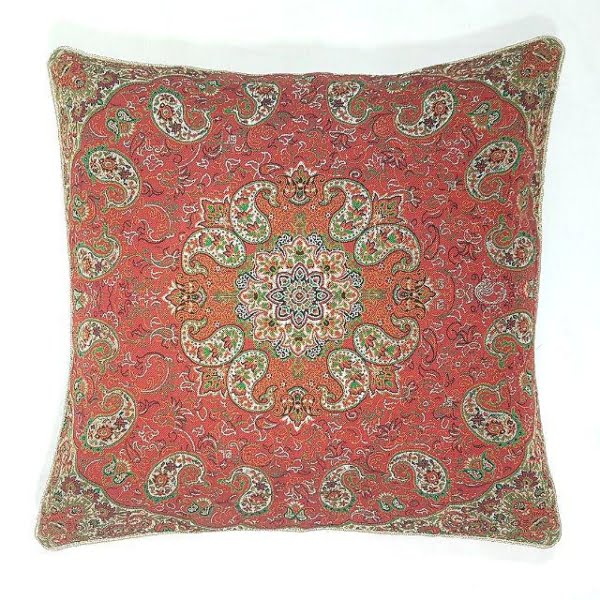 Elegant silk Red Termeh cushion-Persis Collection-2