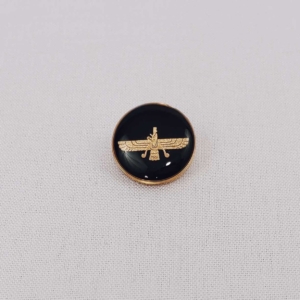 FARVAHAR GOLD CUFFLINKS AND PIN BADGE