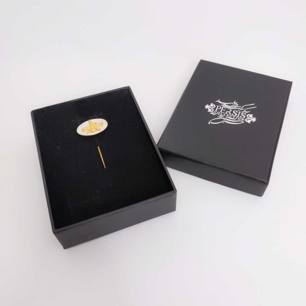 Farvahar Suit Pin, Gold Plated on Silver inside the box