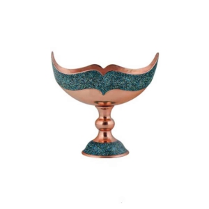 FIROOZEH KOOBI TURQUOISE ON COPPER CANDY DISH 