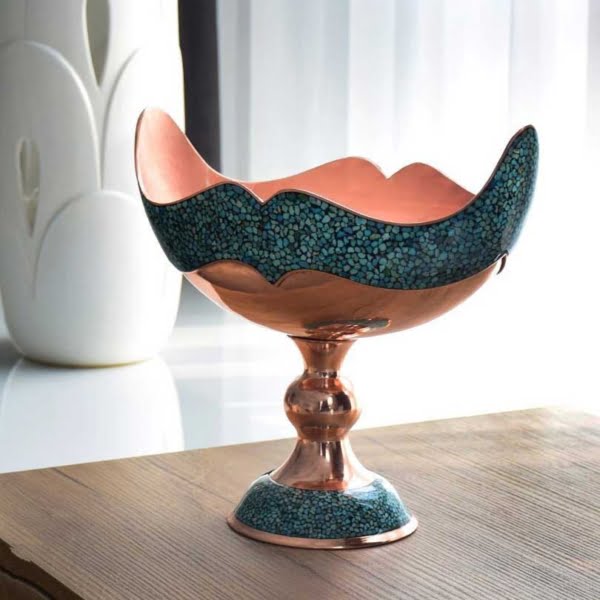 Firoozeh Koobi Turquoise on Copper Candy Dish 25cm