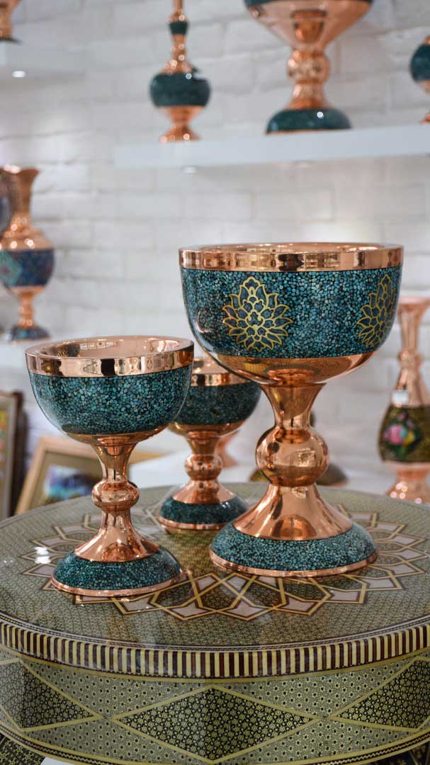 Firoozeh Koobi Turquoise on Copper Grail 28cm