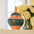 FIROOZEH KOOBI TURQUOISE ON COPPER TORANJ CANDY DISH