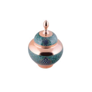FIROOZEH KOOBI TURQUOISE ON COPPER TORANJ CANDY DISH