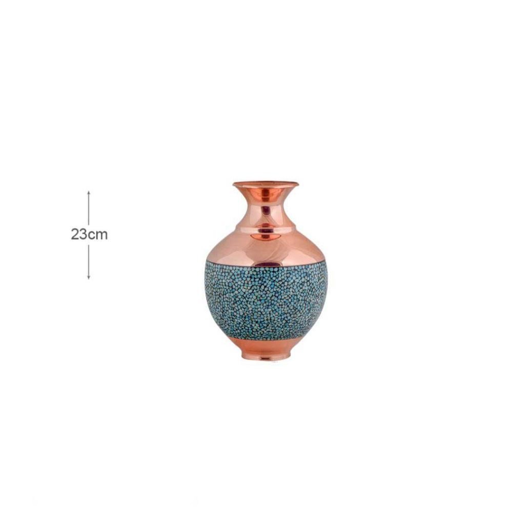 FIROOZEH KOOBI TURQUOISE ON COPPER VASE