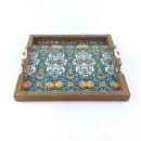 FLOWER PATTERN WOODEN TRAY