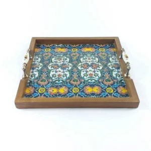 Flower Pattern Wooden Tray