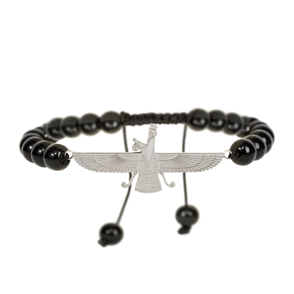 Silver Farvahar Black Amethyst Bracelet, 925 Silver