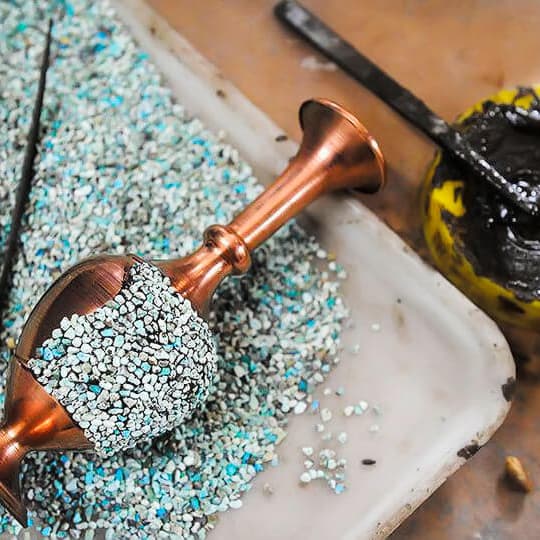 Firoozeh Koobi Turquoise on Copper Bonbon Dish