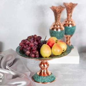 Firoozeh koobi turquoise on copper plater 30cm