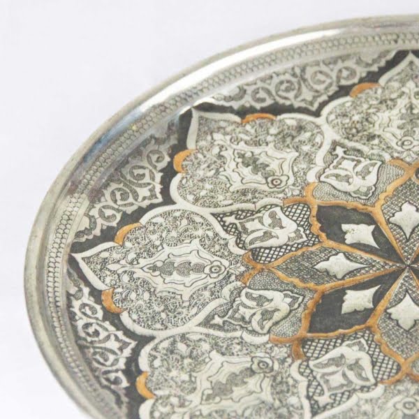 Flower Shah Abbasi Ghalam Zani Plate 30cm