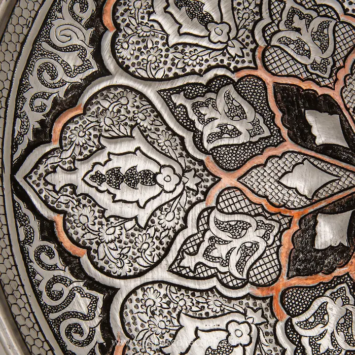 Flower Shah Abbasi Ghalam Zani Plate 30cm