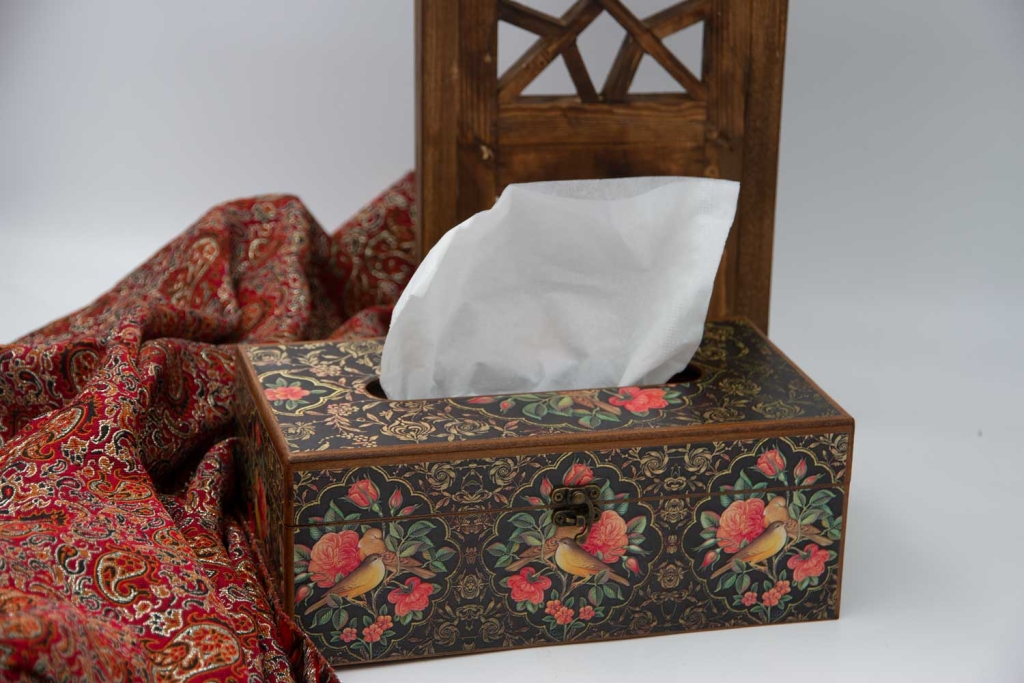 Flower and Bird Pattern Tissue Box