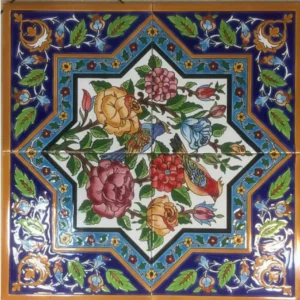 Flower and Chicken Design Puzzle Tiles