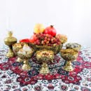 GHALAMZANI ON BRASS CANDY DISH SET