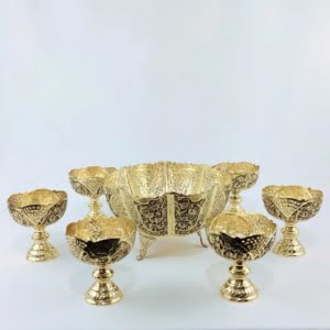 GHALAMZANI ON BRASS CANDY DISH SET