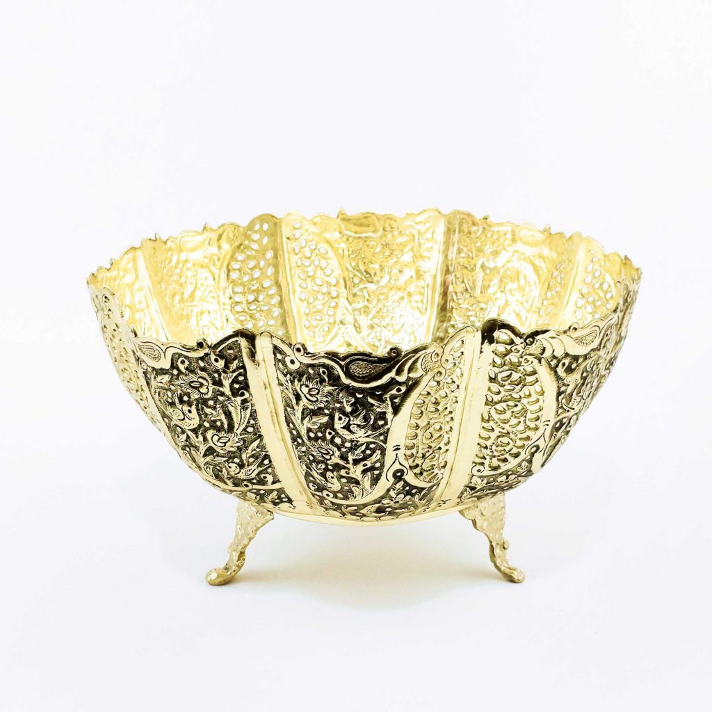 GHALAMZANI ON BRASS CANDY DISH SET