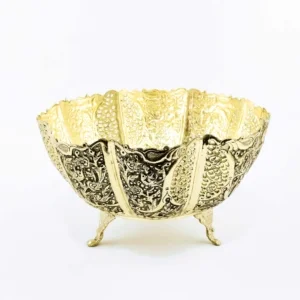 Gold Ghalamzani Large Candy Dish