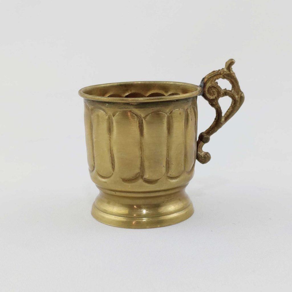 GHALAMZANI ON BRASS TEA SET FOR SIX PEOPLE