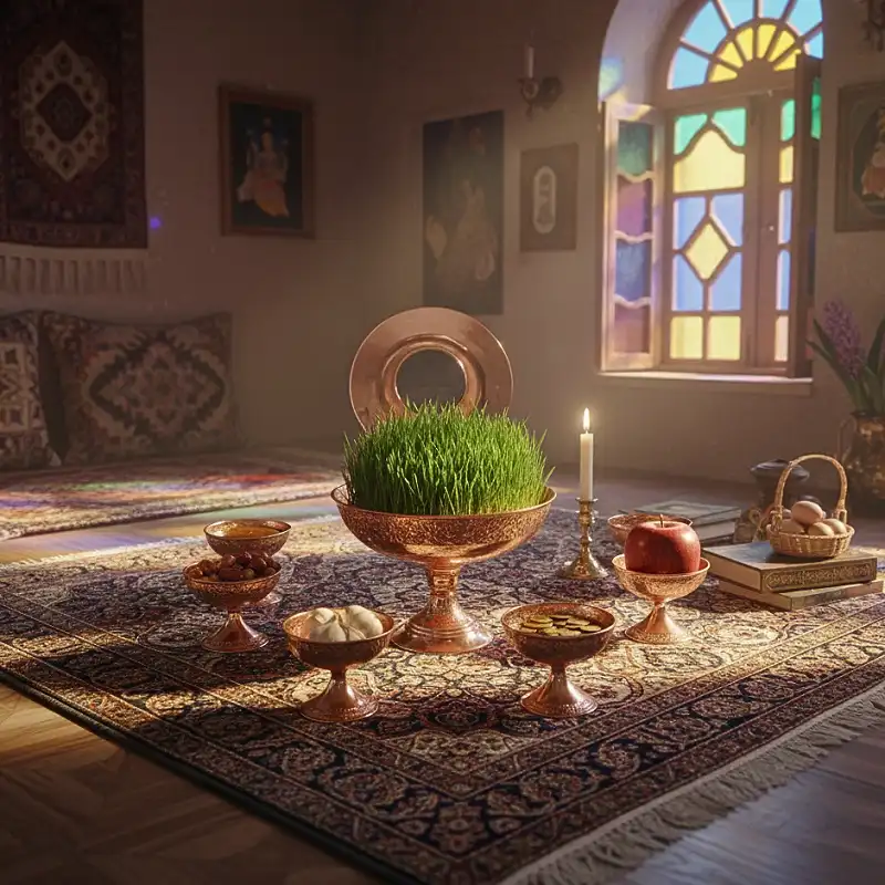 Ghalamzani on Copper Haft Sin Set