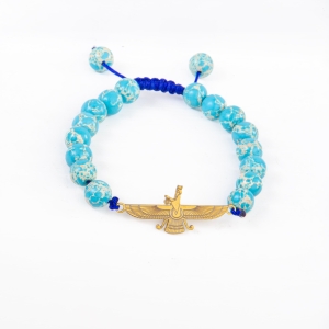 Gold Plated Farvahar Turquoise Bracelet