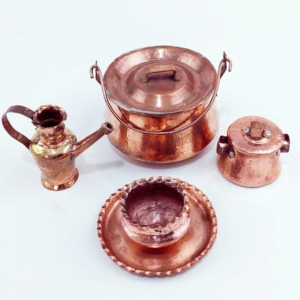 HAND ENGRAVED COPPER DISHES SET