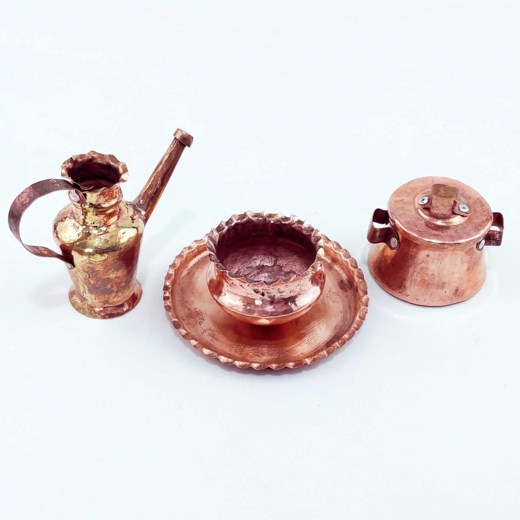 HAND ENGRAVED COPPER DISHES SET