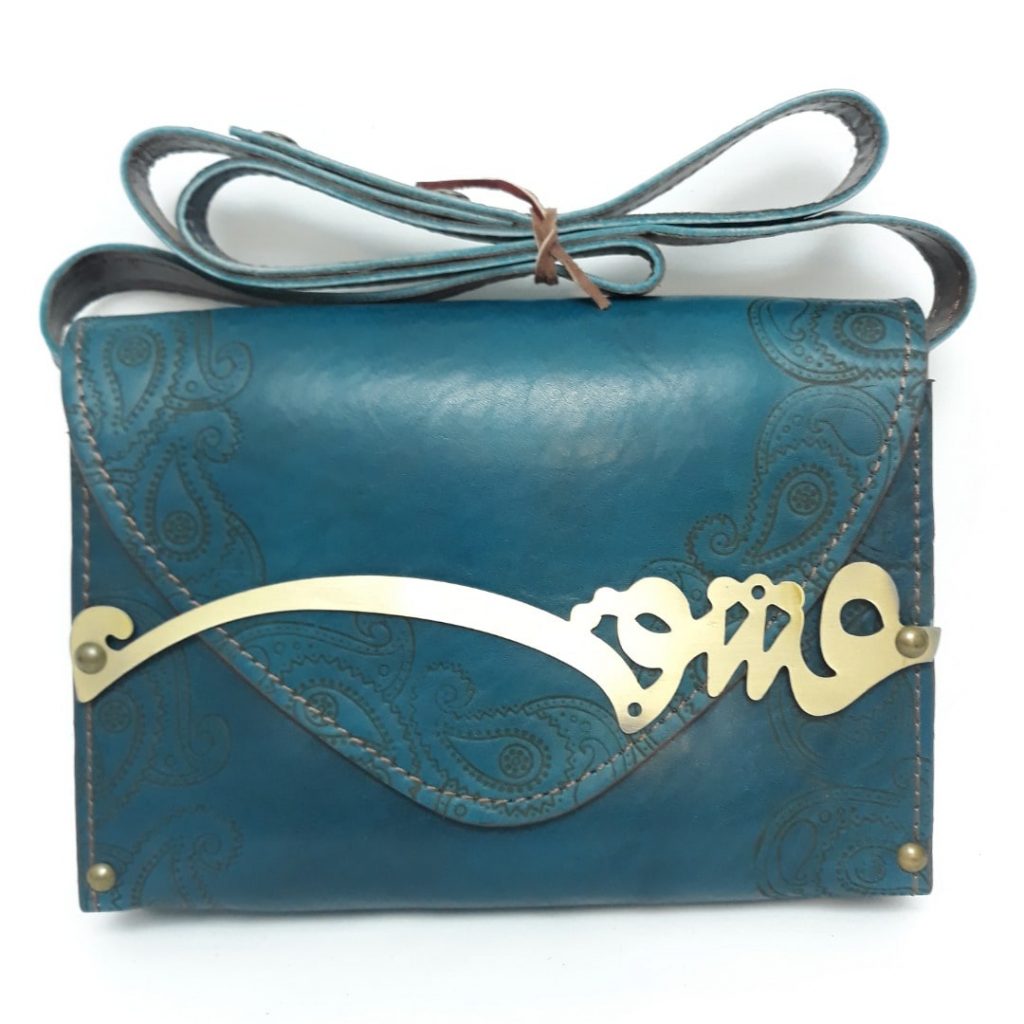 Love Calligraphy Blue Quilted Bag handmaide