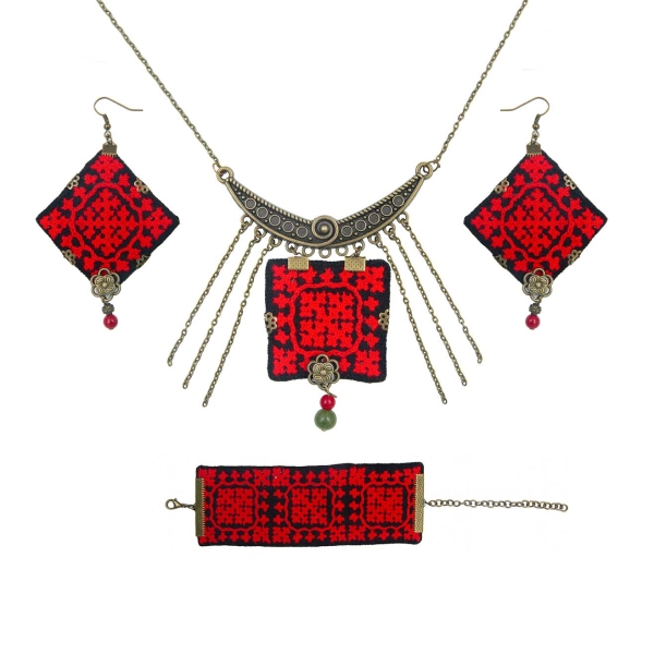 Red Tear Balochi Jewelry Set
