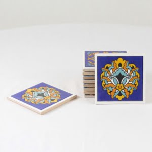 10 x 10cm FLORAL CLAY TILE (K107)