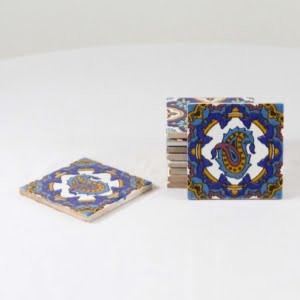 10 x 10cm PAISLEY CLAY TILE (K110)