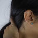 18k GOLD LOVE AND TURQUOISE EARRINGS