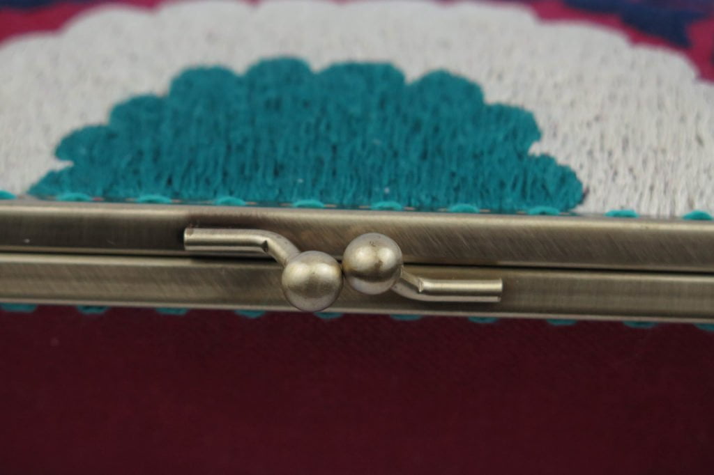 Needlework Canvas Clutch, Red