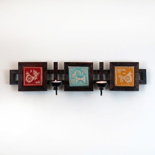 3 Tiles Large Wall Candle Holder