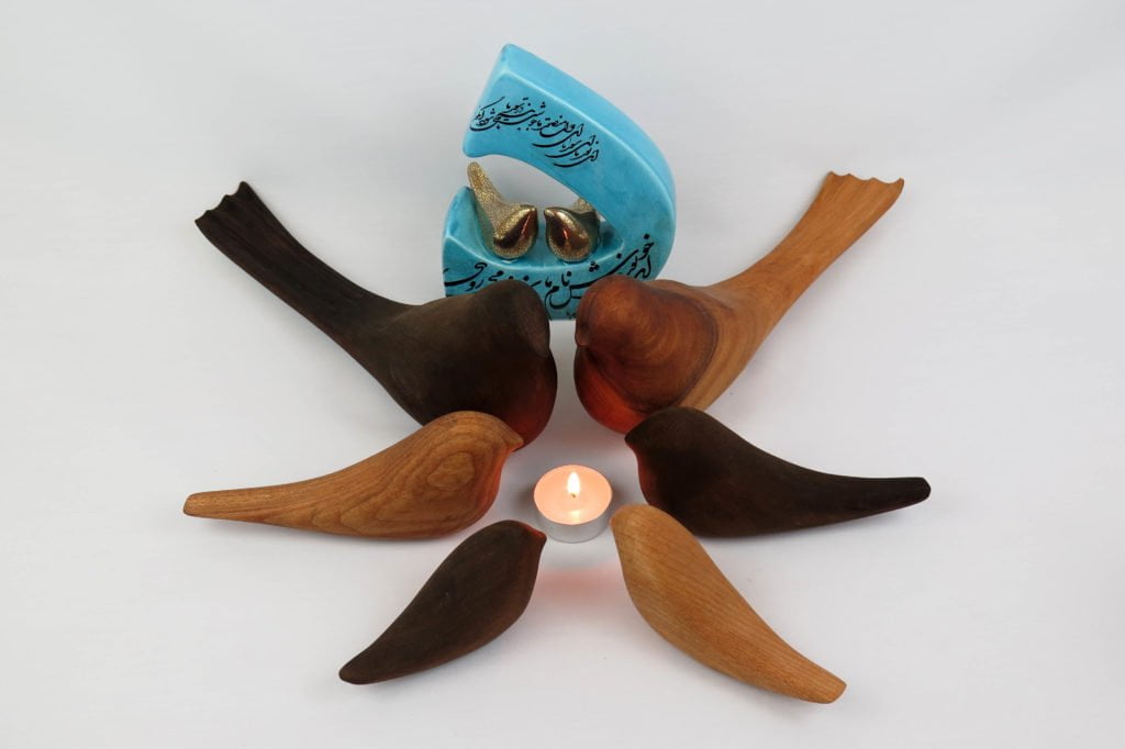 Handmade Wooden Birds, Set of 2