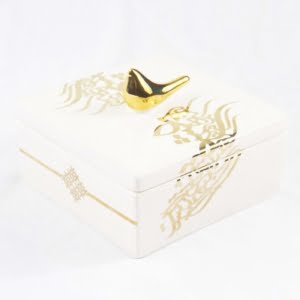 GOLDEN POETRY BONBON DISH -Persis Collection