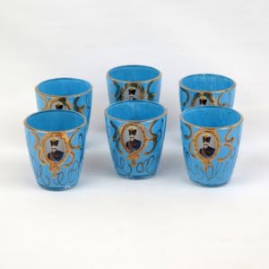 GOLD PAINTED GAJAR SHOT GLASSES-Persis Collection