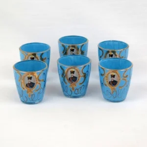 Set of 6 Gold Painted Gajar Shot Glasses, 30ml