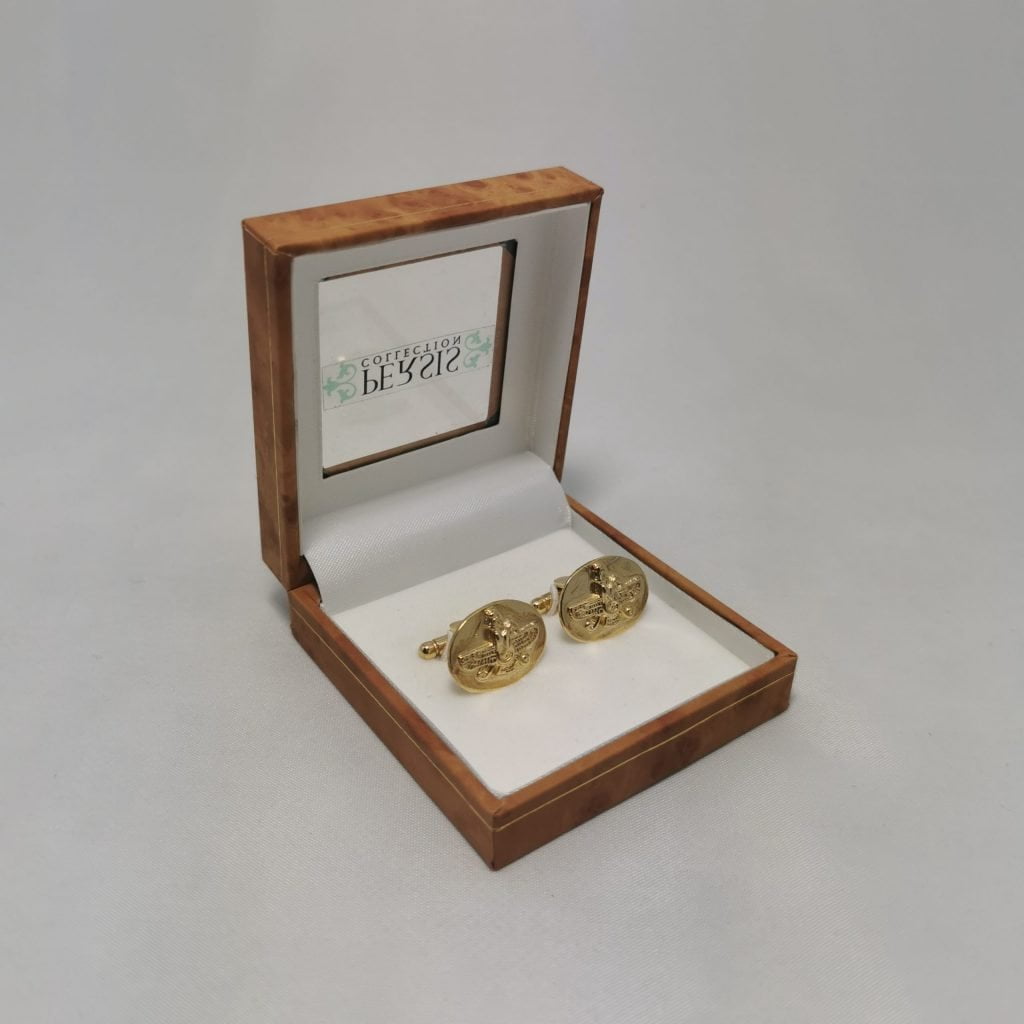 Golden Farvahar Cufflinks with up side view