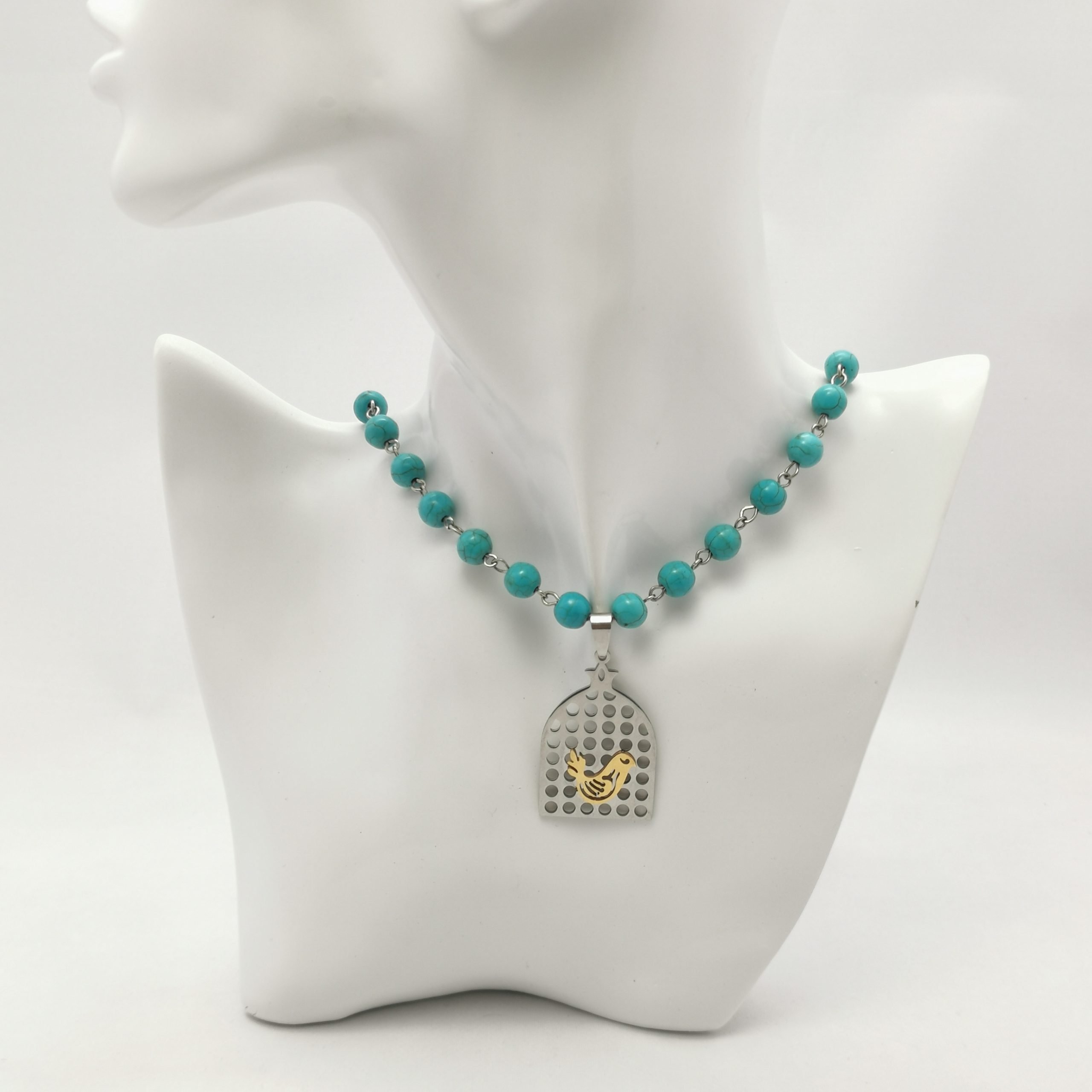 Shahrzad Morghe Amin Iranian Persian Symbol Handmade Turquoise Chain Bracelet 