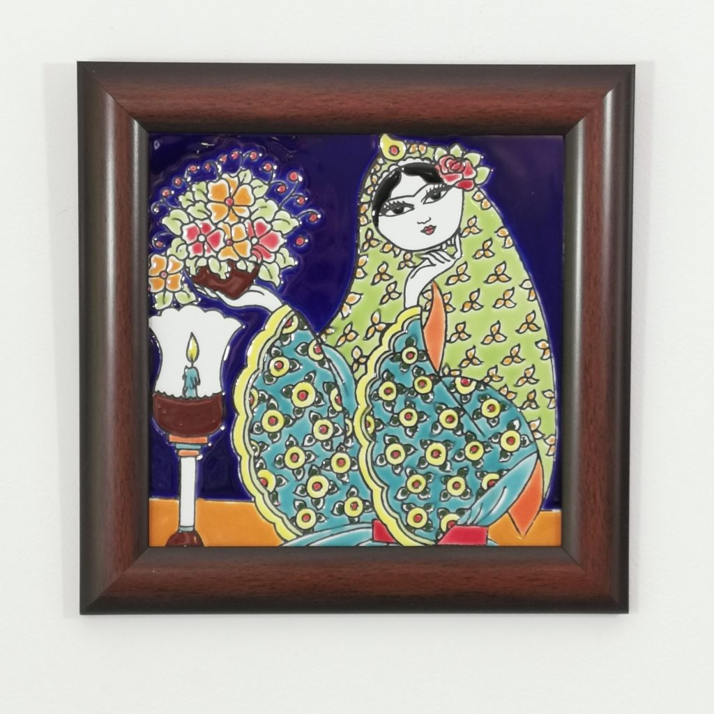 LADY SUN Wall art CLAY TILE FRAME