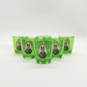 Set of 6 Green Gajar Shot Glasses, 30ml