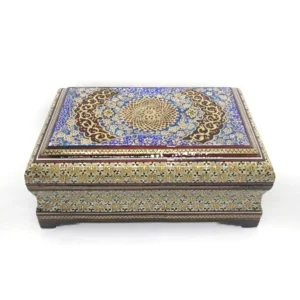 Large Tazhib Khatam Kari Jewellery Box, 22 x 14cm