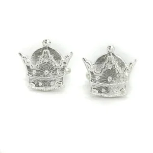 Pahlavi Crown Cufflinks, 925 Silver