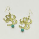 LOVE CALLIGRAPHY BRASS EARRINGS-Persis Collection