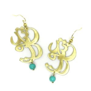 LOVE CALLIGRAPHY BRASS EARRINGS
