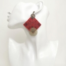 CARMINE EMBROIDERY EARRINGS -PERSIS COLLECTION