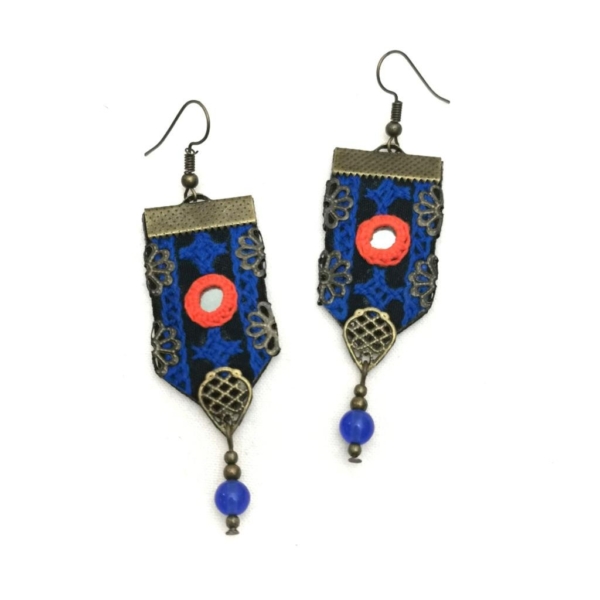 HOT BLUE BALOCHI EARRINGS