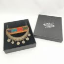CROWN CRESCENT NEEDLEWORK NECKLACE-PERSIS COLLECTION