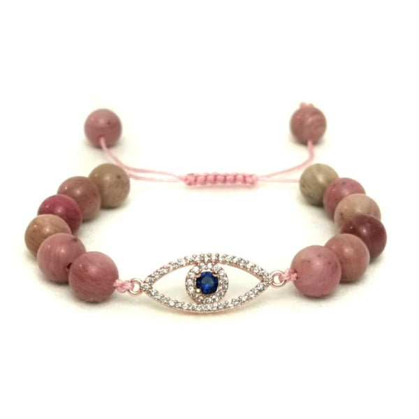 Rhodonite Evil Eye Bracelet